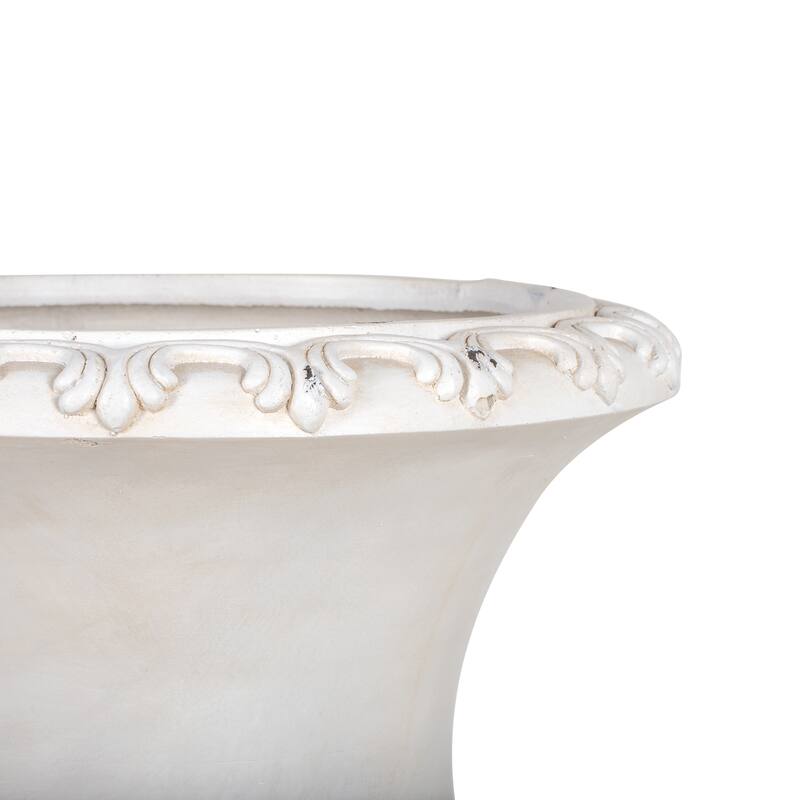 Christopher Knight Home - Classical 24.8"H Outdoor Pedestal Urn Planter with Fleur-de-Lis Design