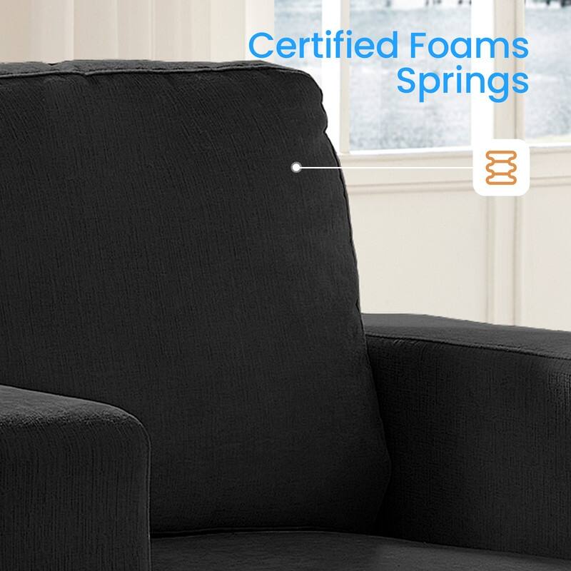 Mixoy W82" Chenille Straight Sectional Sofa,Cloud Sleeper Comfy Upholstered 3-Seater Sofa Couch