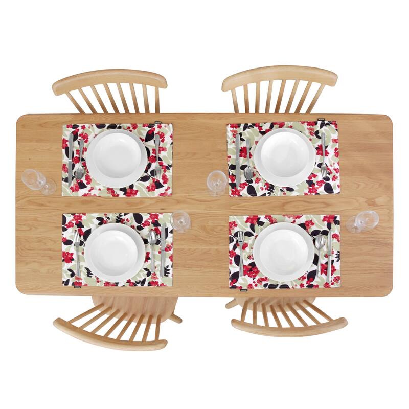 Deconovo Waterproof Oxford Floral Placemats ( Pack of 4)