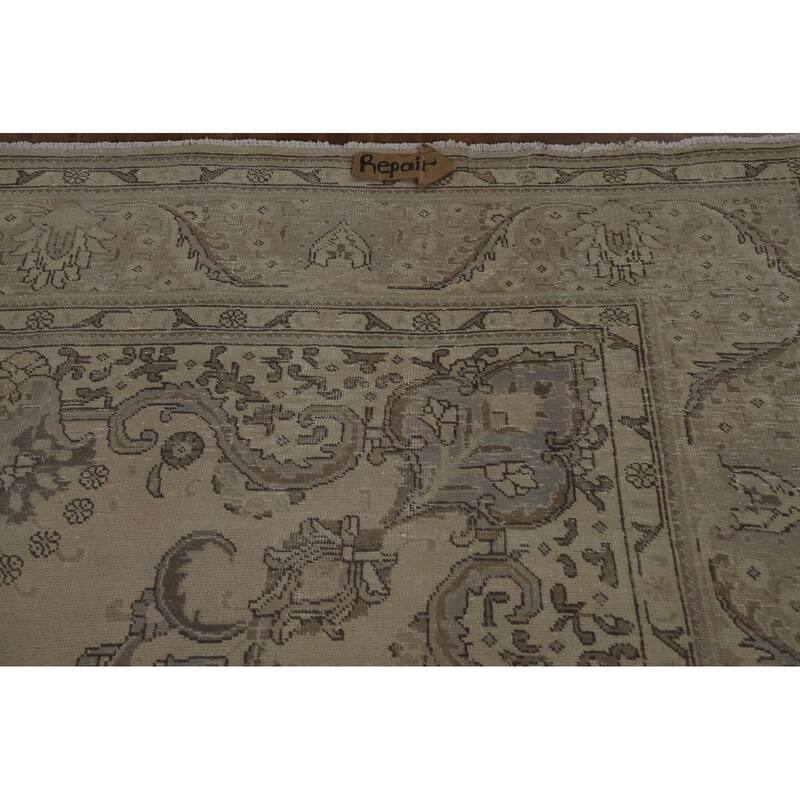 Tabriz Persian Vintage Area Rug Hand-Knotted Oriental Wool Carpet - 8'0" x 12'0"