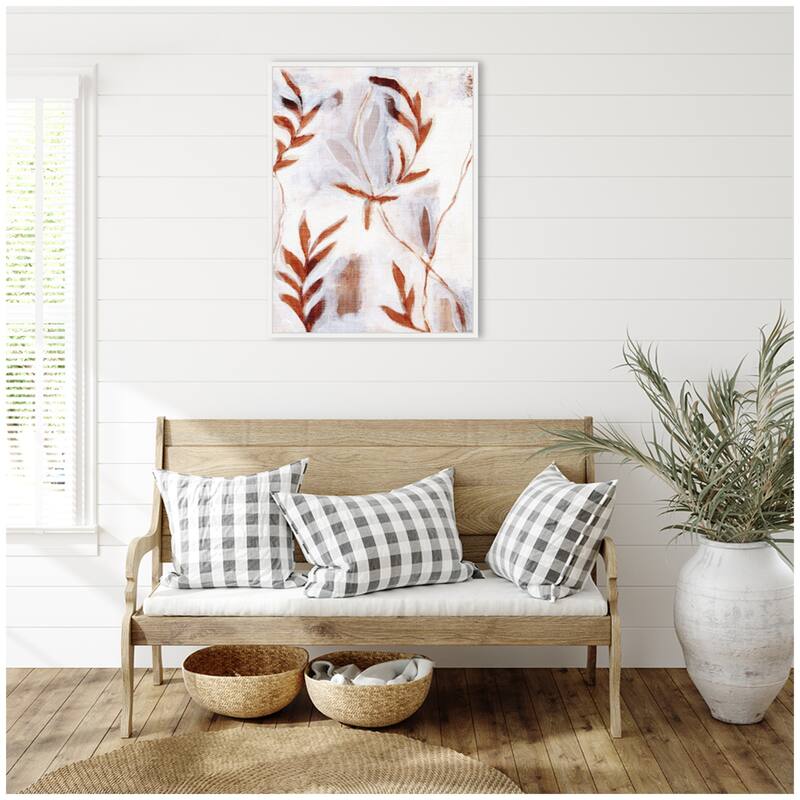 Kate and Laurel Sylvie Brown Foliage ll Framed Canvas by Nikita Jariwala