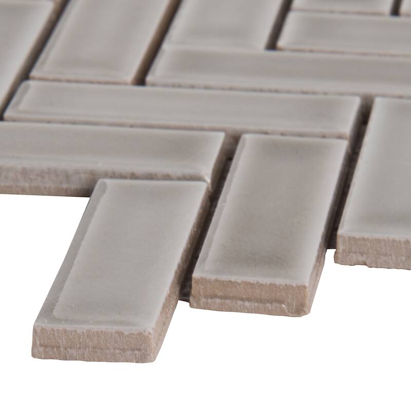 Ackland AKM-P-1X3HBG-CA 12" x 12" Ceramic and Porcelain Herringbone