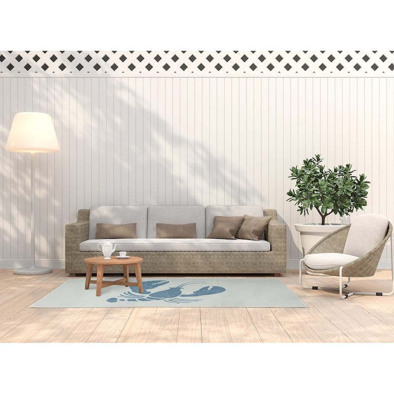 Lobster Nautical Indoor/Outdoor Rug