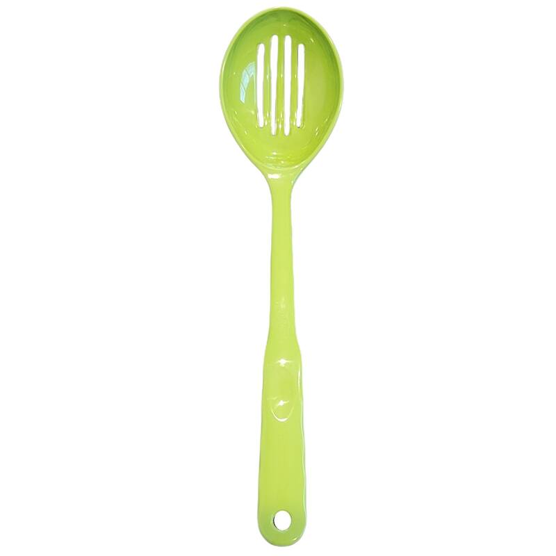 Handy Housewares 12.5" Long Handled Colorful Melamine Slotted Serving Spoon - Green - 1 Pack
