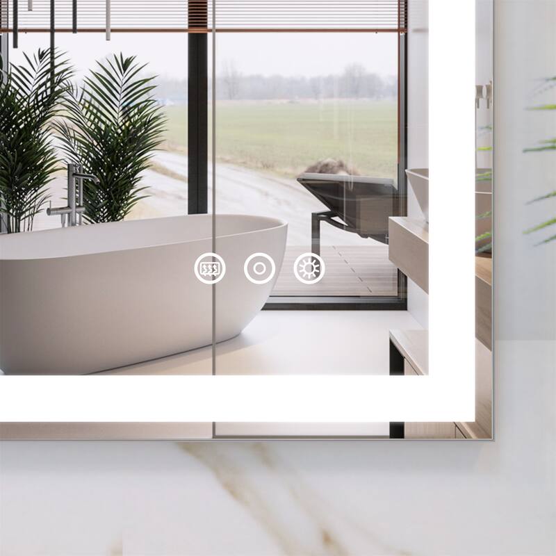 32" x 40" Smart LED Bathroom Wall Mirror with Memory,Anti-Fog Switch