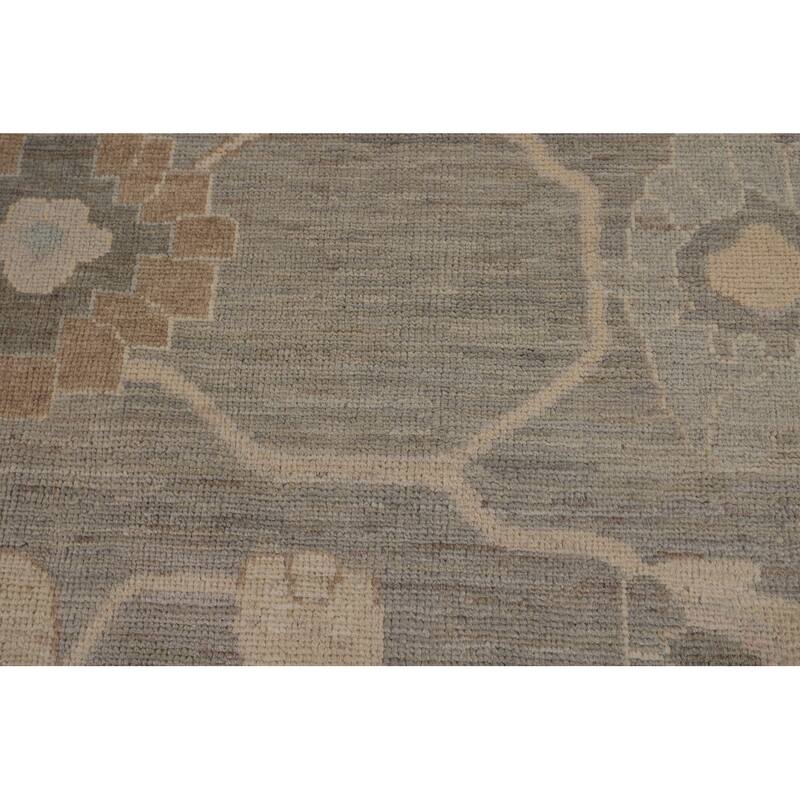 Floral Oushak Turkish Area Rug Handmade Vegetable Dye Wool Carpet - 9'0"x 11'5"