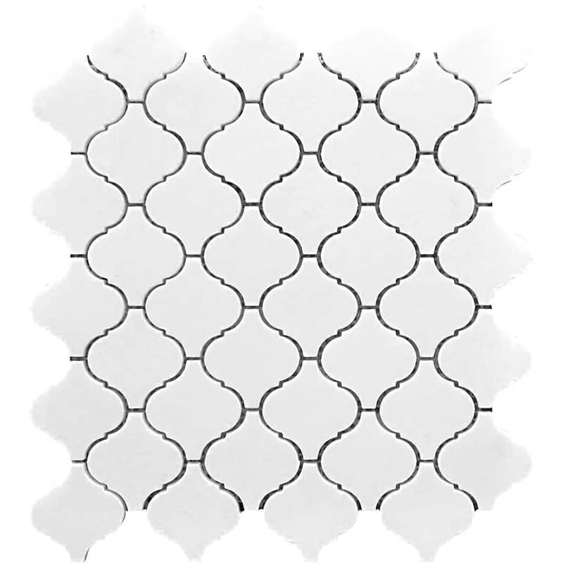 Apollo tile 10" x 11" Nubes Polished Snow White Marble Tile (3.75 sq ft/case) - 5 Pack