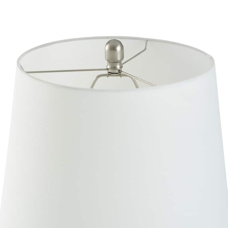 Ribbed Swirl Tinted Glass Body Table Lamp with Brushed Steel Base and ...