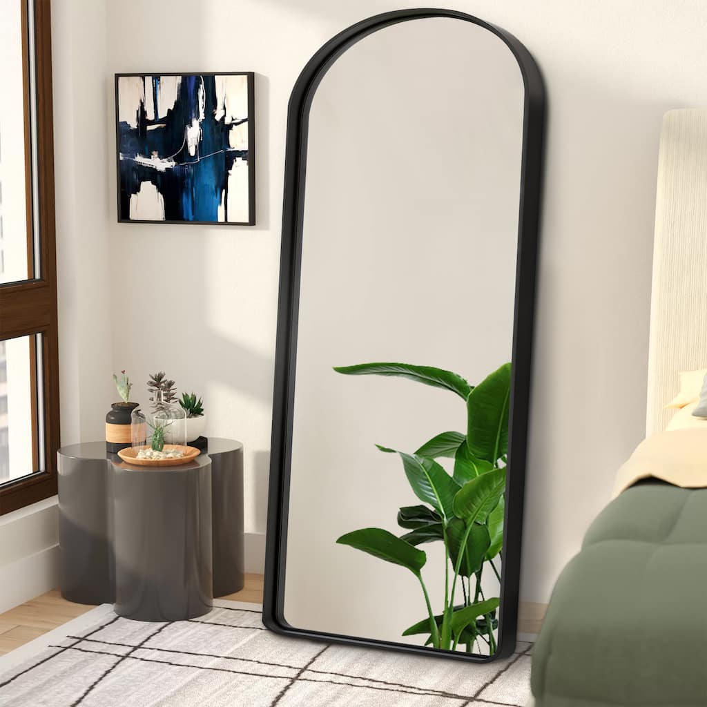 Modern Aluminum Alloy Wall-mounted Rectangular/Arched Deep Mirror