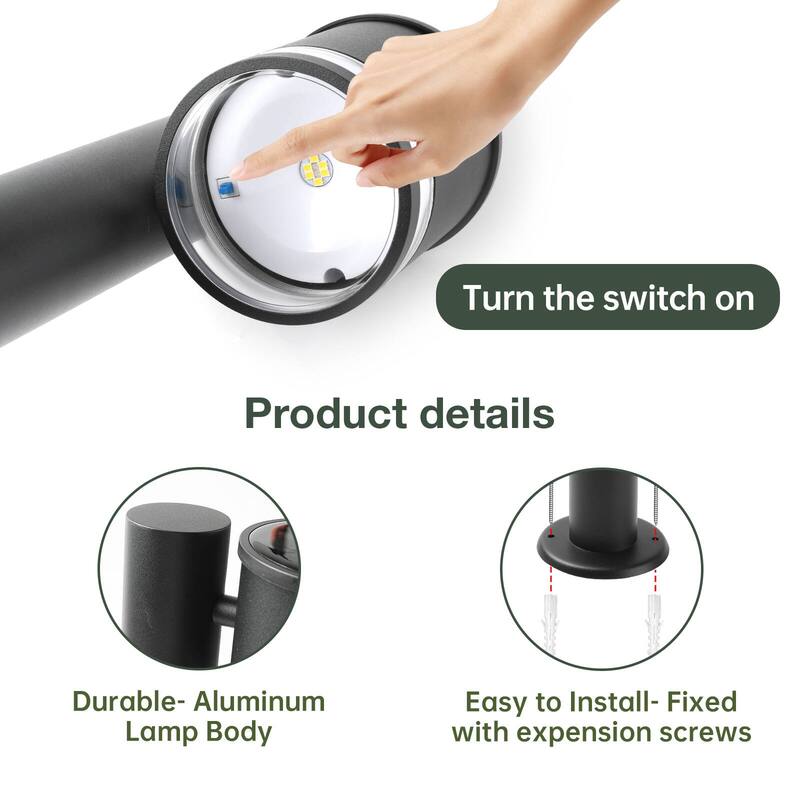 2-Pack Solar Outdoor Light Pathway Dusk to Dawn Garden Lighting 2074 - 2074-600-2B
