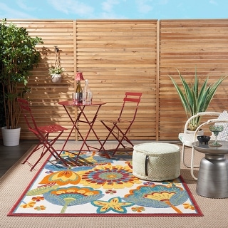 Nourison Aloha Scandinavian Floral Indoor/Outdoor Area Rug - Bed Bath ...