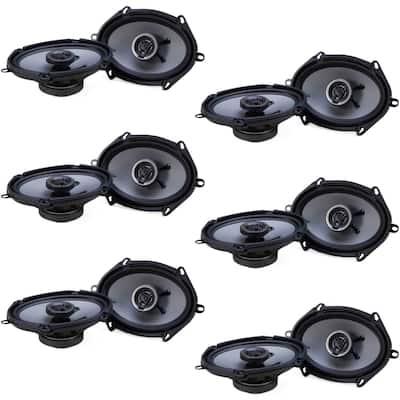 Crunch 250W Full Range 2 Way Coaxial Car Audio 5x7 by 6x8" Speaker (12 Pack) - Black - 3.4
