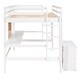preview thumbnail 9 of 28, Full size Loft Bed with Desk, Writing Board and Drawers Cabinet, White