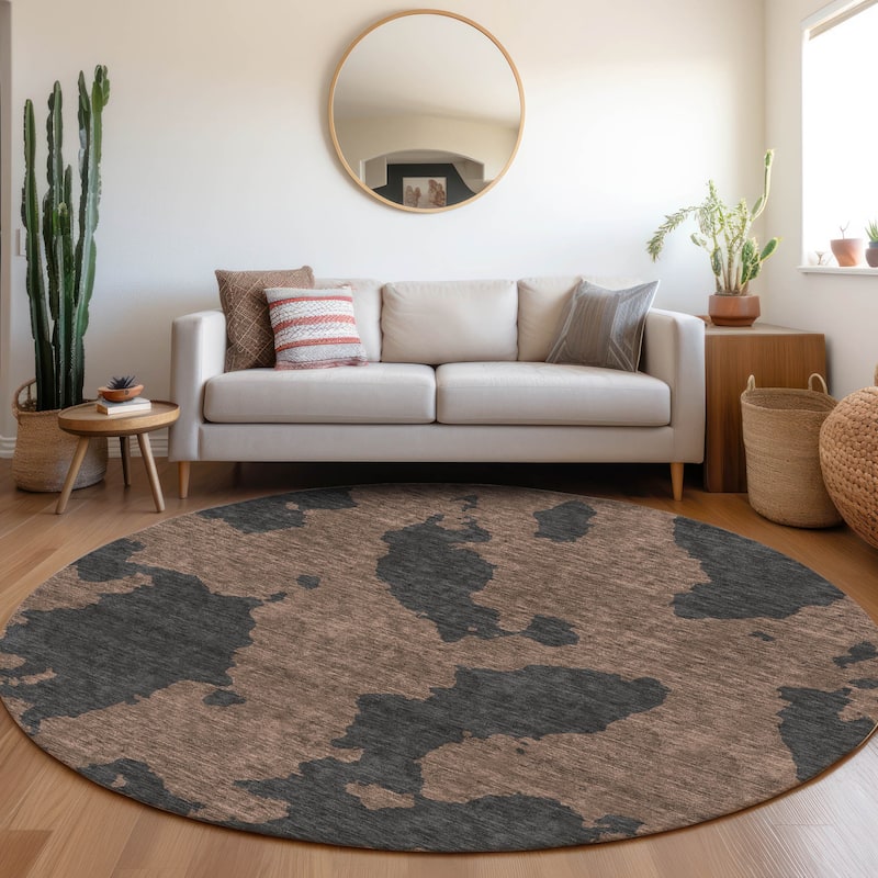 Premium Washable Super Soft Contemporary Islands Mayfield Rug - Chocolate - 8' x 8'