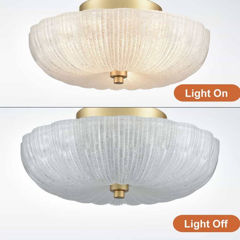 Arusa Modern Ceiling Light W/ 12 Inch Fine Sand Glass Shade, 3-Bulbs