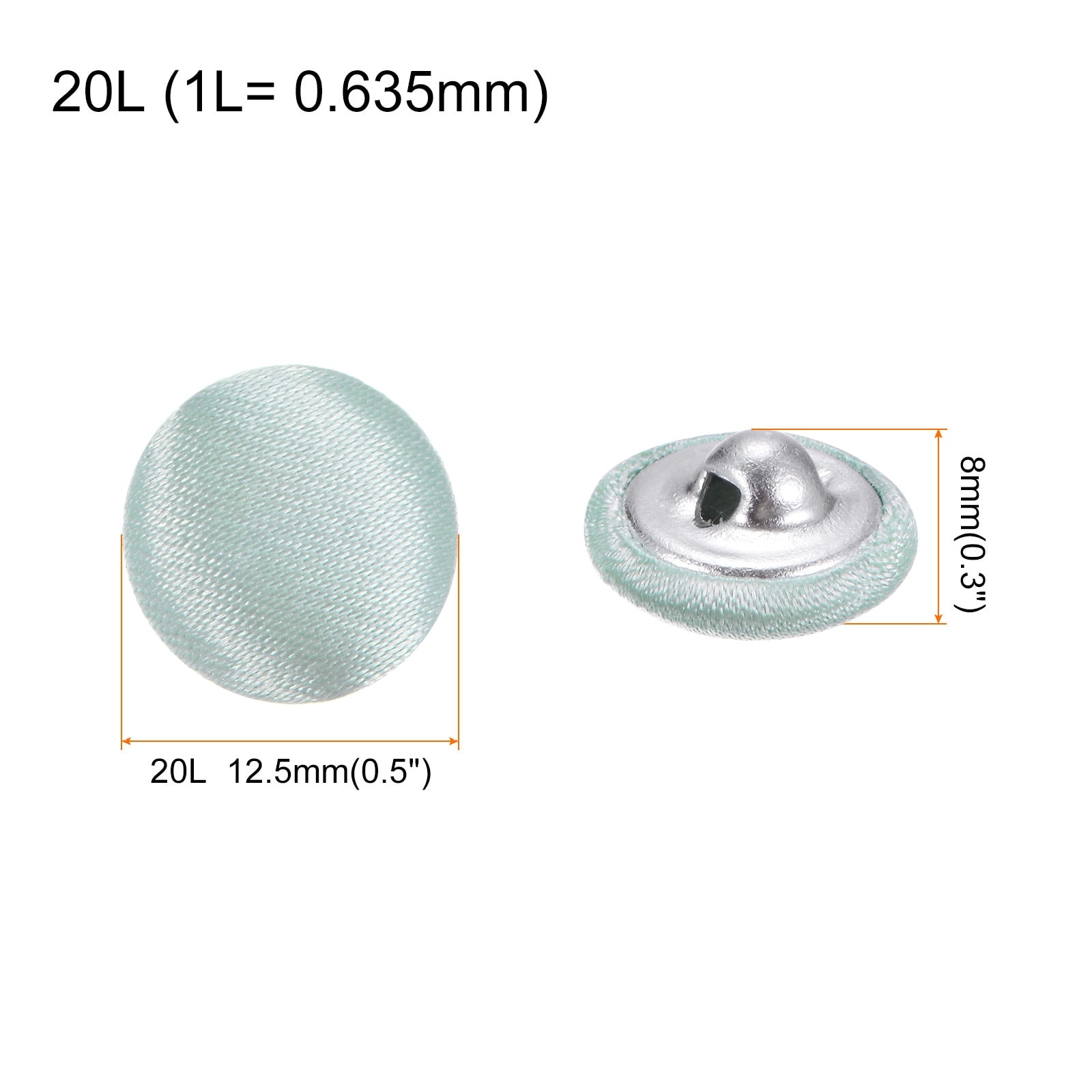 Fabric Cloth Covered Button Round Metal Shank Sewing Buttons for Suits Dress Blouses Sweaters
