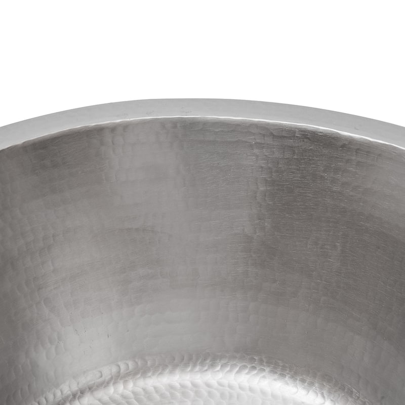 16-in Round Hammered Copper Prep Sink in Nickel w/ 3.5-in Drain Opening (BR16EN3)