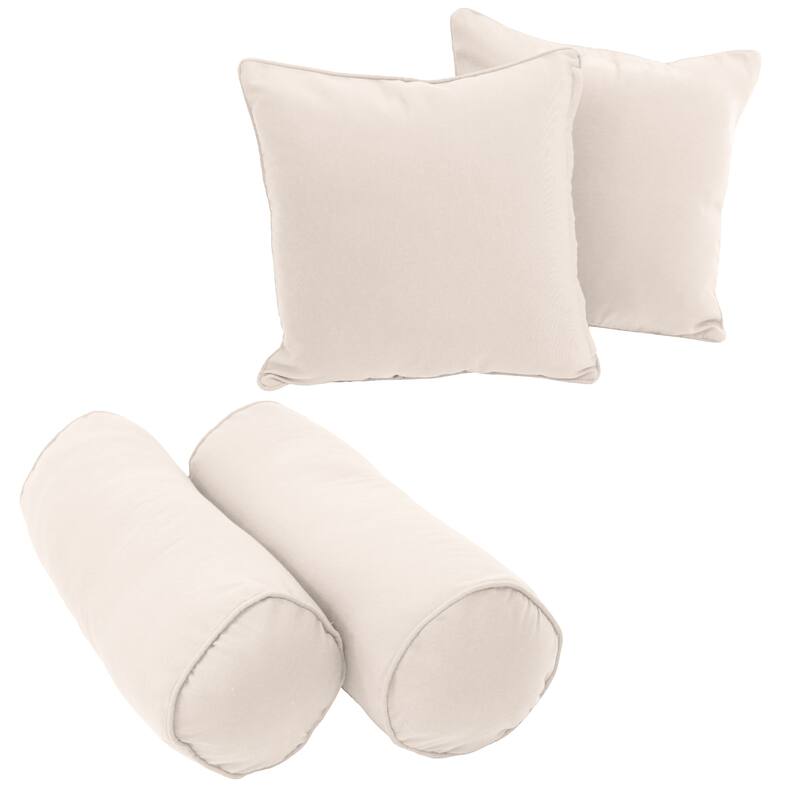 Twill 4-Piece Bolster/Throw Pillow Set