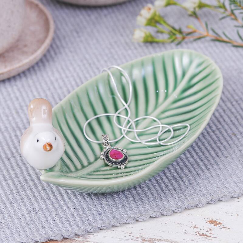 Novica Handmade Chants Of Harmony Ceramic Catchall
