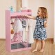 preview thumbnail 11 of 13, Costume RackOpen Hanging Armoire Closet with Mirror-PINK