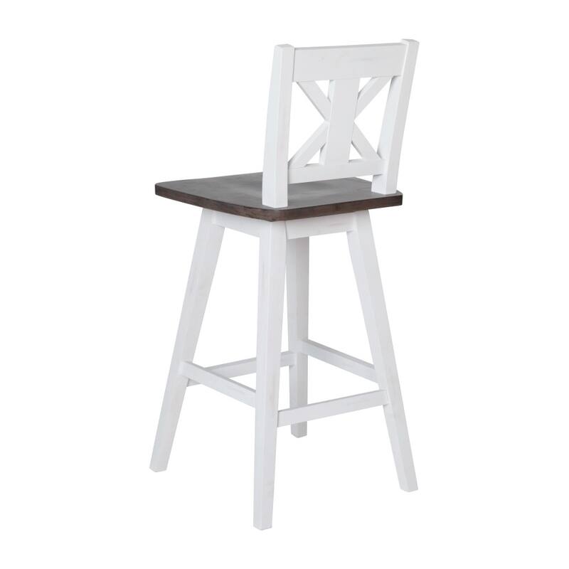 Modern Farmhouse Wooden Swivel Bar Stool