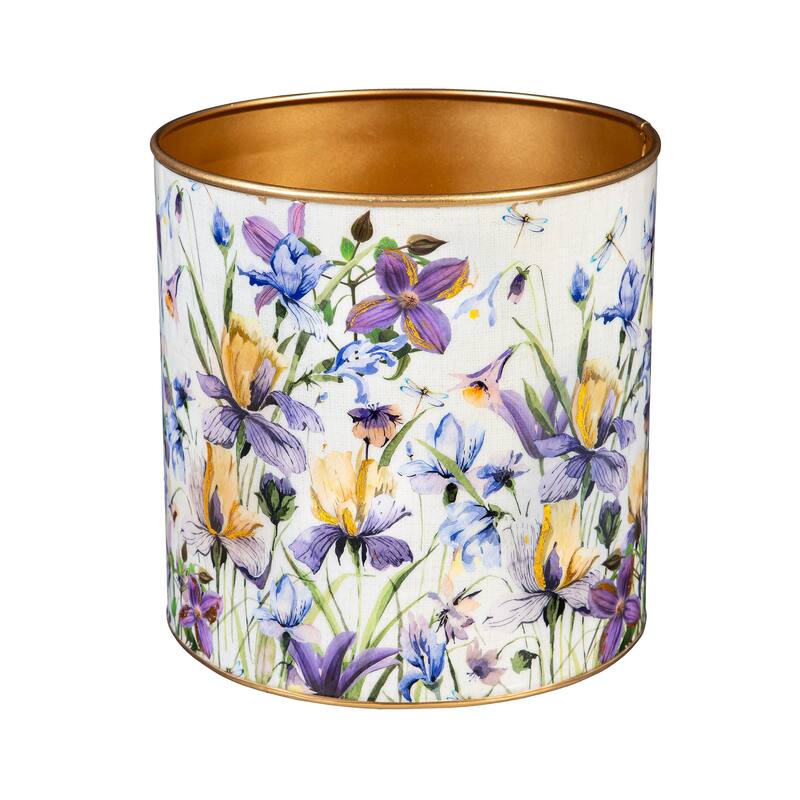 10" Golden Lilac Metal Planters, Set of 3