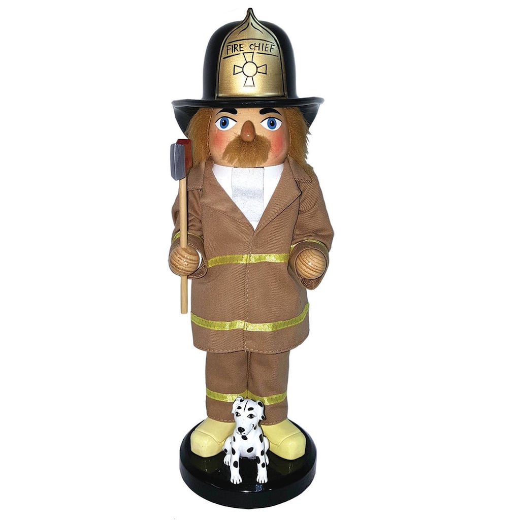 14" Fireman with Ax and Dalmatian Christmas Nutcracker