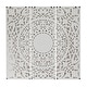 preview thumbnail 6 of 12, Brown or White Wooden Handmade Intricately Carved Floral Home Wall Decor with Mandala Design (Set of 3)