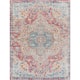 Hal Vintage Boho Traditional Pink Medallion Area Rug