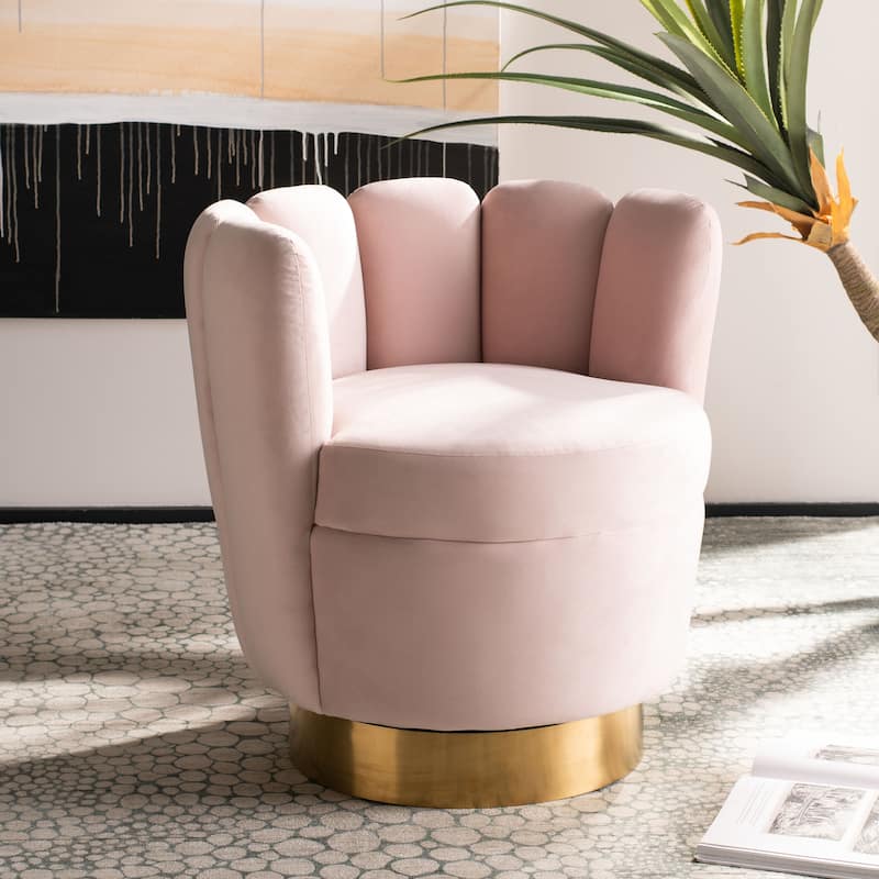 SAFAVIEH Couture Arrow Channel Tufted Chair - 29.9" W x 29.9" L x 32.7" H - 29.9"x29.9"x32.7"