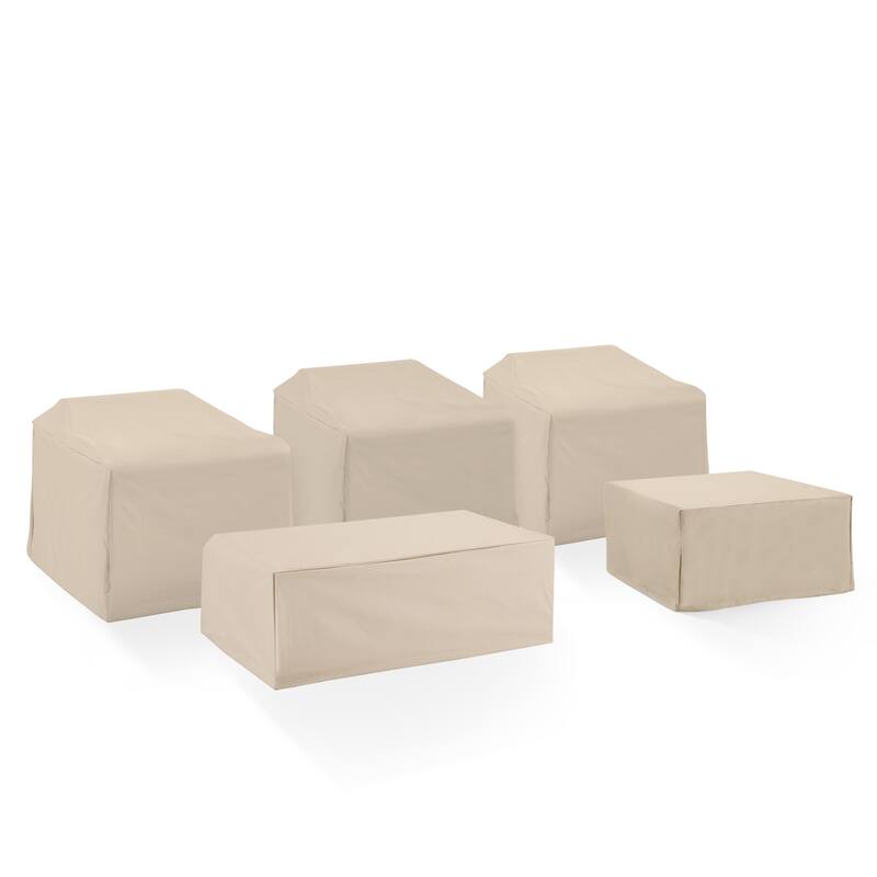 Crosley 5Pc Outdoor Sectional Furniture Cover Set - Tan