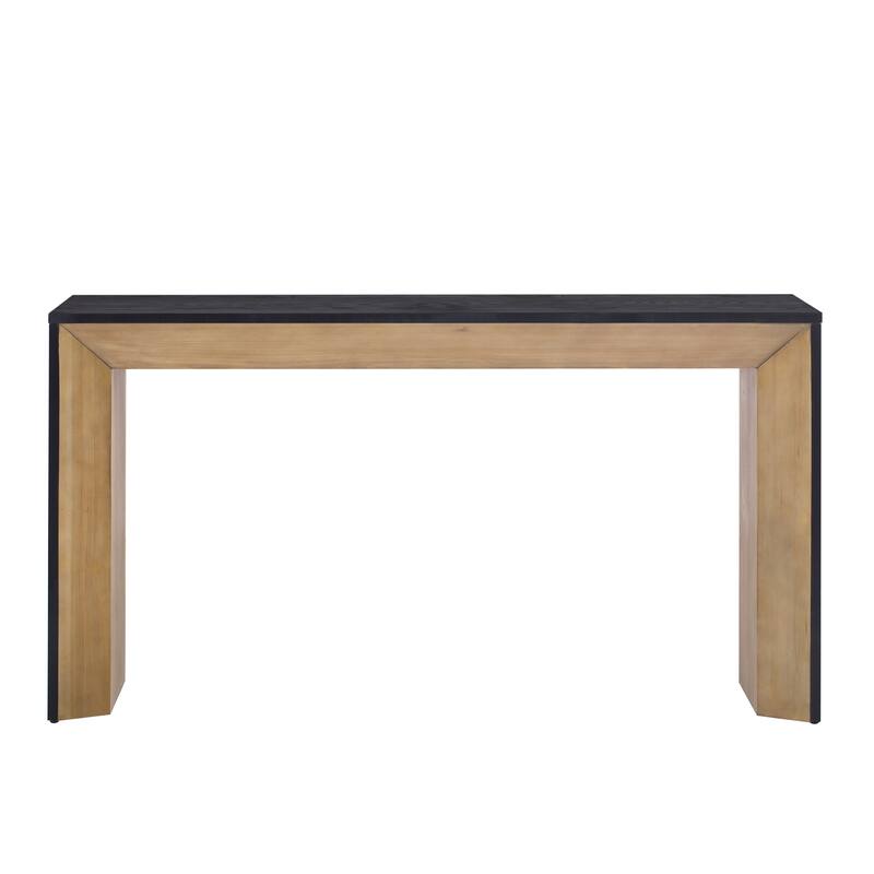 59" Console Table with Fireplace Look & Wood Veneer