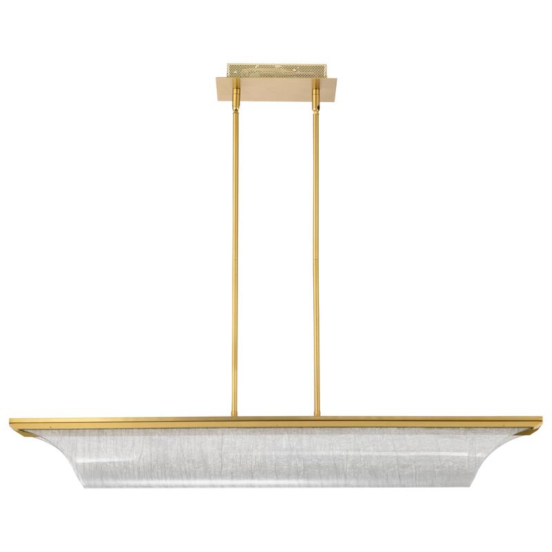 Idris LED Island Pendant Vintage Brass Finish Light Guide Panels - Vintage Brass