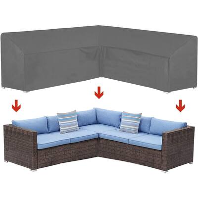 Patio Outdoor V-shaped Sectional Sofa Cover for Patio Furniture Set - 100"x100"(V-Shaped)