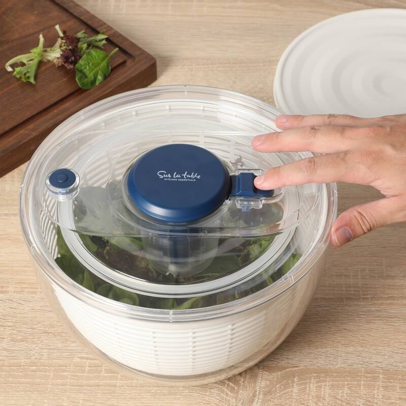 Sur La Table Kitchen Essential 6.3 Qt Salad Spinner, Fruit Wahser, Fruit Washing Bowl with Strainer, Vegertable Cleaner