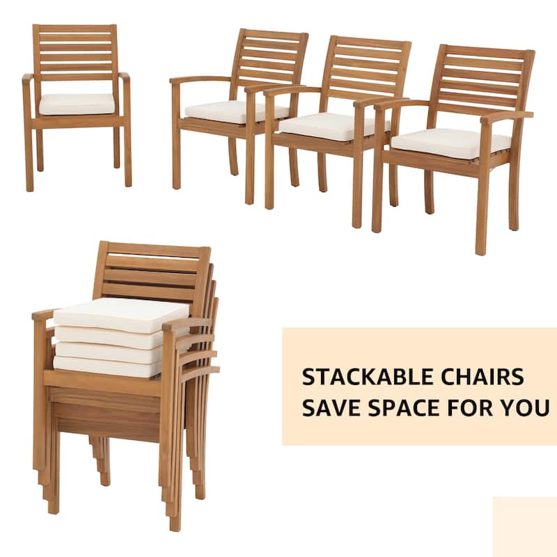 7 Pieces Outdoor ACACIA Wood Dining Set