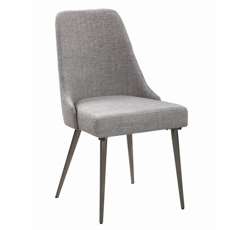 Gray/Gray Fabric Upholstered Metal Frame Dining Chair, Set of 2, Sturdy Dining Chair for Dining Rooms - 21.75