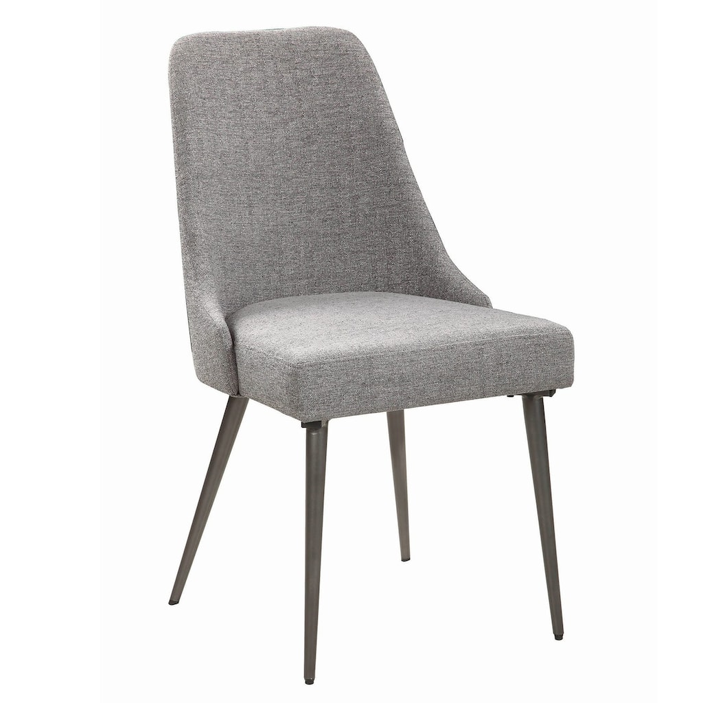 Gray/Gray Fabric Upholstered Metal Frame Dining Chair, Set of 2, Sturdy Dining Chair for Dining Rooms - 21.75