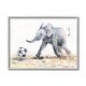 preview thumbnail 8 of 13, Stupell Elephant Baby Playing Soccer Adorable Jungle Animal Framed Wall Art 11 x 14 - Grey