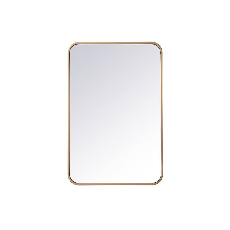 Ezra Soft Corner Metal Rectangular Mirror - 20" x 30" - Bronze/Gold