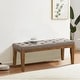 preview thumbnail 40 of 57, Button-Tufted Bench for End of Bed, Entryway Bench Beige/ Black/ Brown Solid Wood, Leather, Fabric 44-inch