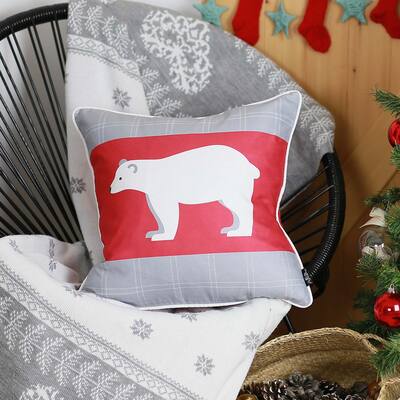 Christmas Bear Decorative Single Throw Pillow Square