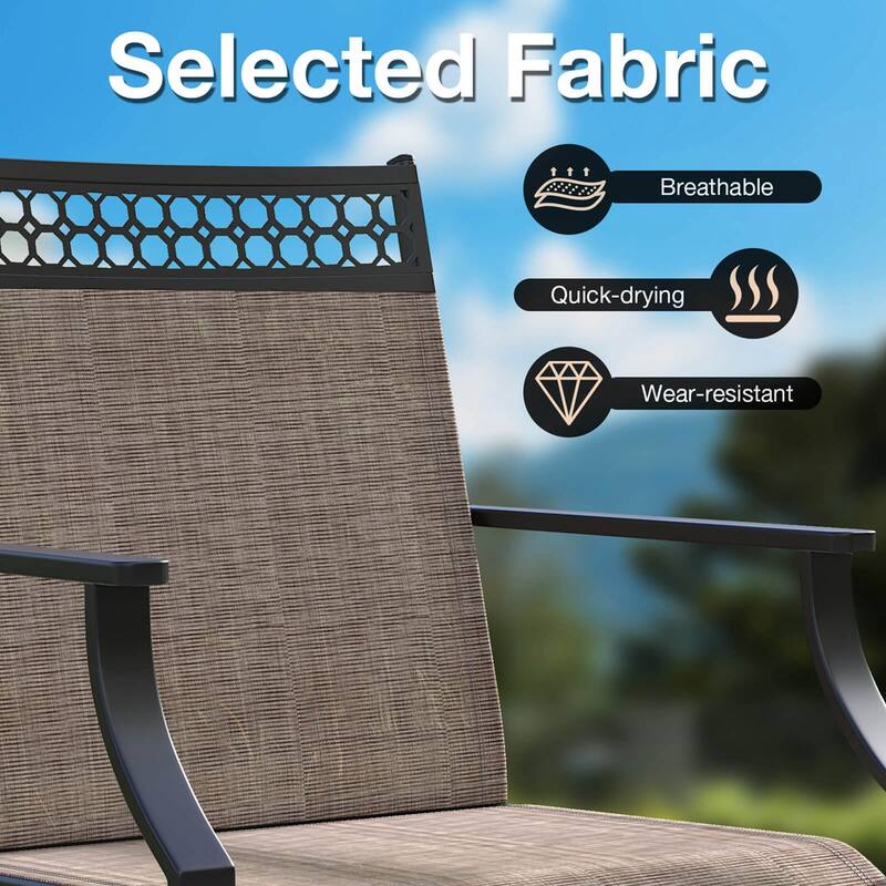 Costway Patio Swivel Dining Chairs Set of 4 with Quick-Drying Fabric - 4 PCS