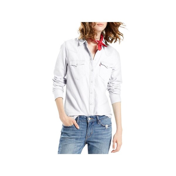 levi's women's western denim shirt