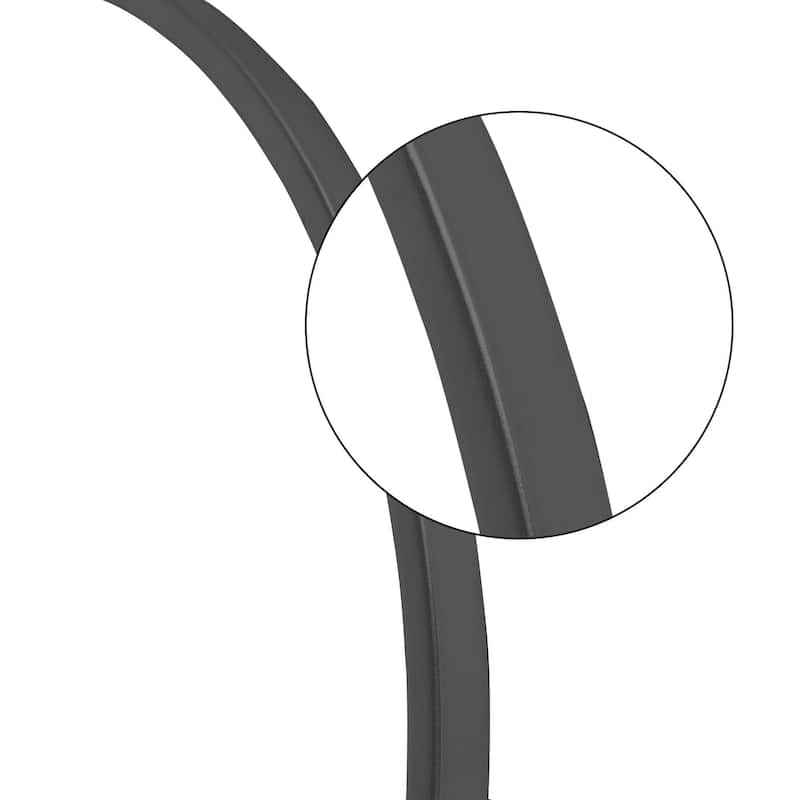 HomeRoots 36" Black Metal Arch Tilting Framed Accent Mirror - 23.97 in. x 35.76 in. x 0.79 in.