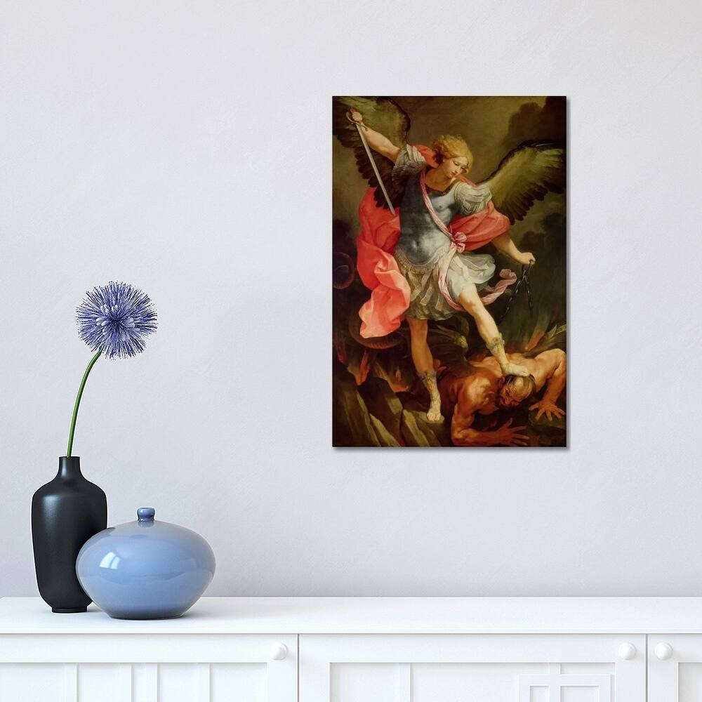 iCanvas "The Archangel Michael defeating Satan " by Guido Reni Canvas Print