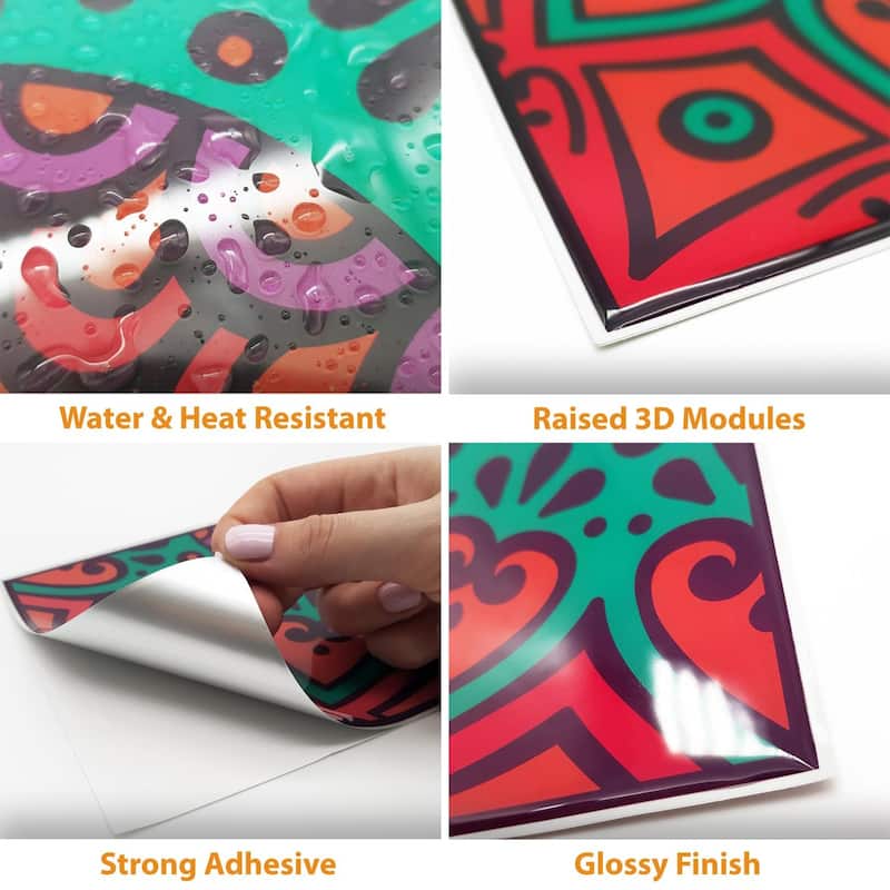 Walplus 3D Sticker Tile Splashbacks Mosaics Peel and Stick Kitchen Backsplash