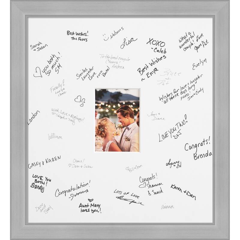Vista Signature Mat Picture Frame - Autograph Photo Frame Guest Book Alternative for Weddings, Graduations, or Retirement