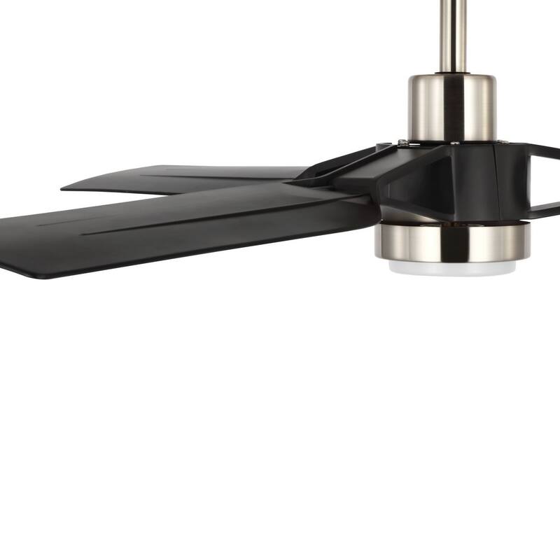Belen Collection 60-in Three-Blade Brushed Nickel Modern Ceiling Fan with Matte Black Blades - 60 in x 60 in x 13.5625 in