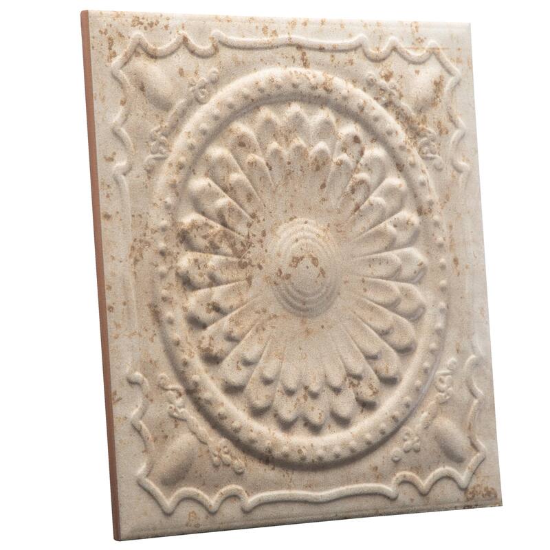 Merola Tile Ritz Ossidato Cream 7-7/8" x 7-7/8" Ceramic Wall Tile